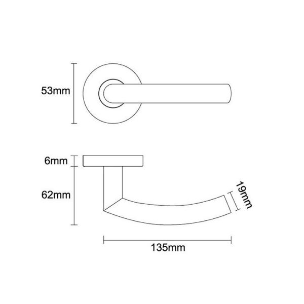 size of stainless steel door handle sets SR02SL103