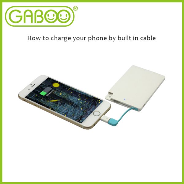 HG-W0202/HG-W0202L Credit card power bank with lightning connector & micro usb cable