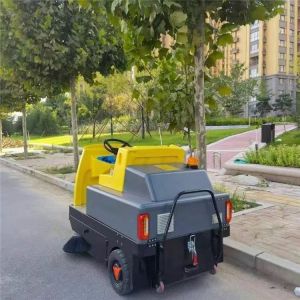 Pure Electric Portable Ride On Floor Sweeper Cleaning Machine With Automated
