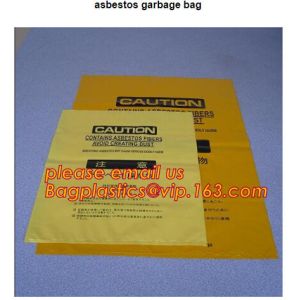 dipsoable LDPE asbestos bags with warning words, polythene LDPE asbestos