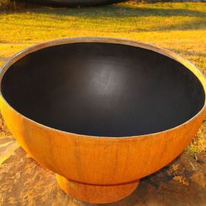 Wood Burning Corten Steel Round Fire Pit For Outdoor Camping