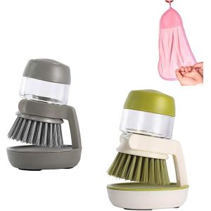 Handheld Dish Soap Brush With Sturdy Nylon Bristles