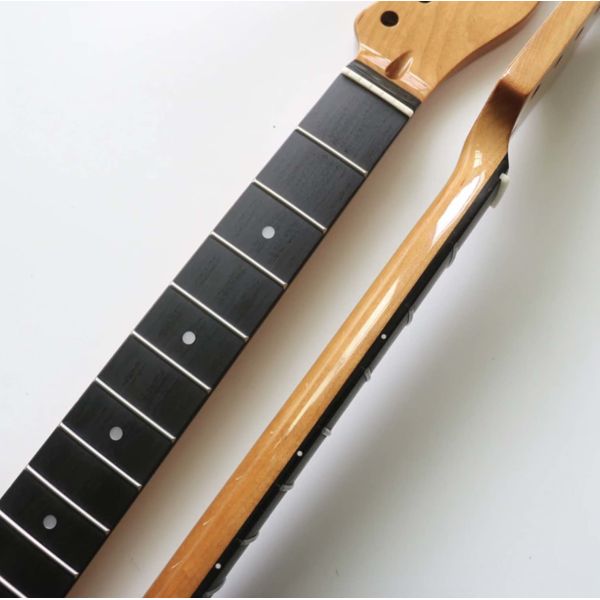 Custom Grand 22 Fret Roasted Maple Electric Guitar Neck for Handmade Tele Guitar Kits Gloss Finished with Bone Nut