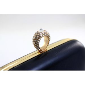 Stone Ring Closure Gold DIY Minaudiere Clutch Frame 241g