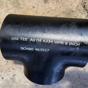 A234 Wpb Sch40 Butt Welded Carbon Steel Tees Black Pipe Tee DN25 ASTM B16.9