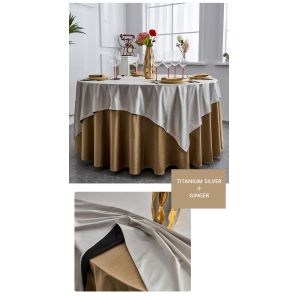 Customized Polyester Wedding Banquet Table Cloth Dobby Pattern