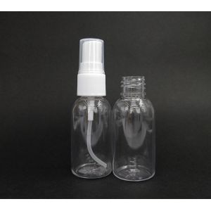 Quality 50ml Clear PET Plastic Spray Bottle With Classic Design for sale