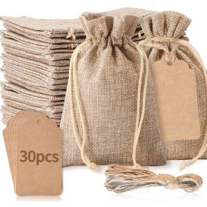 Quality 3&quot;x 4&quot; Bags with Drawstring, Wedding Hessian Linen Sacks Bag, Jewelry Pouches Burlap Bags for sale