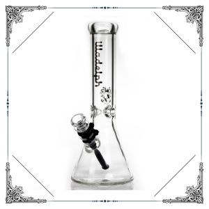 9MM Thick Glass Beaker Bong With Color Logo 12'' Glass Smoking Pipes