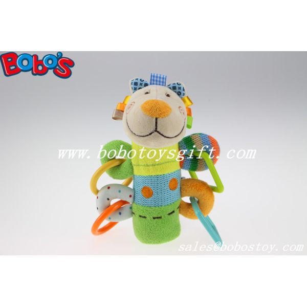 Buy Soft Stuffed Colorful Lamb Animal Style Plush Baby Rattle Stick Toy with Plastic Accessory at wholesale prices