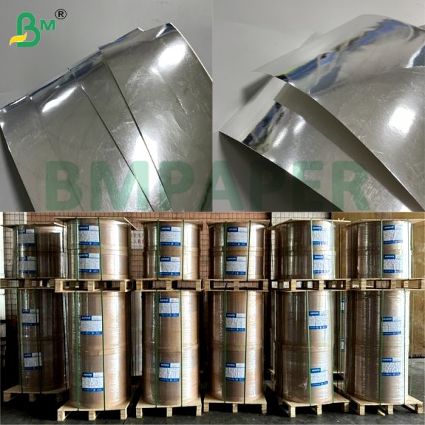 68g 70g High Stiffness & Foldability Silver Metalized Board For Cosmetic Packaging  Luxury Packaging