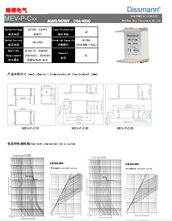 Square Automotive Semiconductor Fuses UL248-13 Standard Copper Alloy