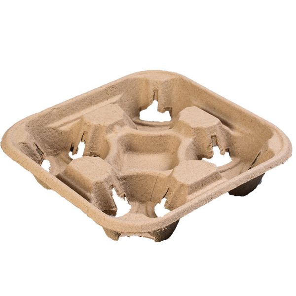 Customized Moulded Pulp Tray Coffee Pulp Cup Tray Biodegradable