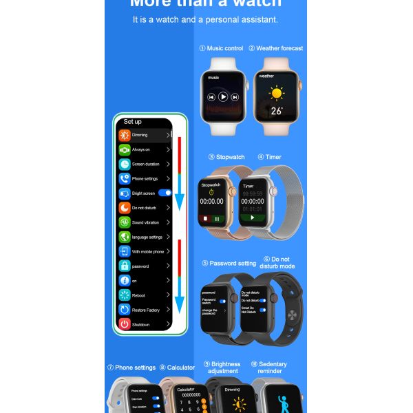 IWO MC57 180MAH 1.57 Inch Dial Heart Rate Monitor 2hrs Charging