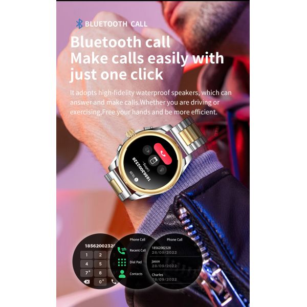 All Metal Amoled Bluetooth Calling Smartwatch Sports Mode Round Shape