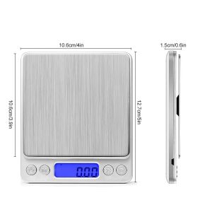 Weight Measuring Stainless Steel Mini Electronic Kitchen Scales 200g-5kg
