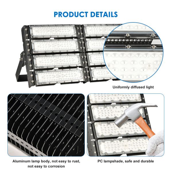 IP66 High Powered LED Flood Security Lights 200w 250w 300w 400w 500w 600w Led High Mast Flood Light With SKD Housing
