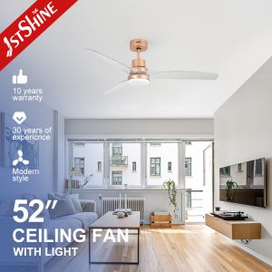 52-Inch Ceiling Fan with Transparent Blades & LED Light