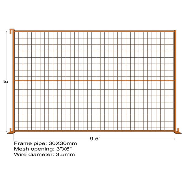 Buy 6ftx10ft Galvanized Powder Coated 3MM Temp Security Fencing at wholesale prices