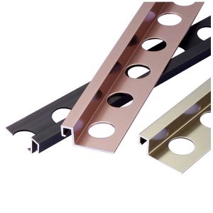 Aluminium Profile Square Edge Tile Trim For Bathroom Floor Metal Corner Trim