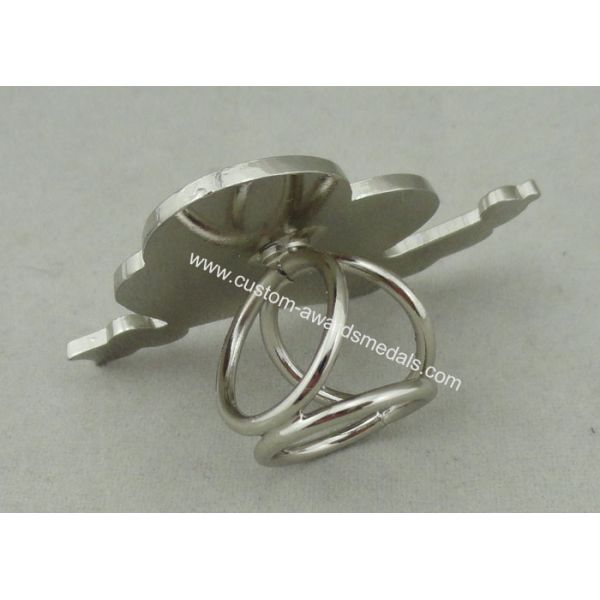 Die Stamped Scarf Buckle Badges , Brass Double Plating Scarves Knot