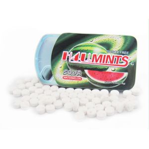 15g Sweet Confectionery Slide Tin Box Candy / Xylitol Mints For Fresh Breath