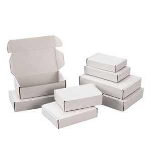 Customizable White Rigid Electronics Shipping Packaging Box Art Paper With