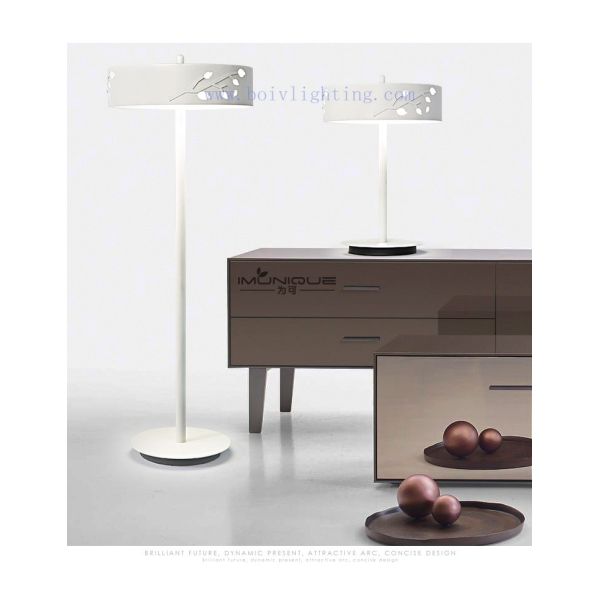 Led Lighting Floor Lamp Warm Light Leaves Photo Good Light White And Black