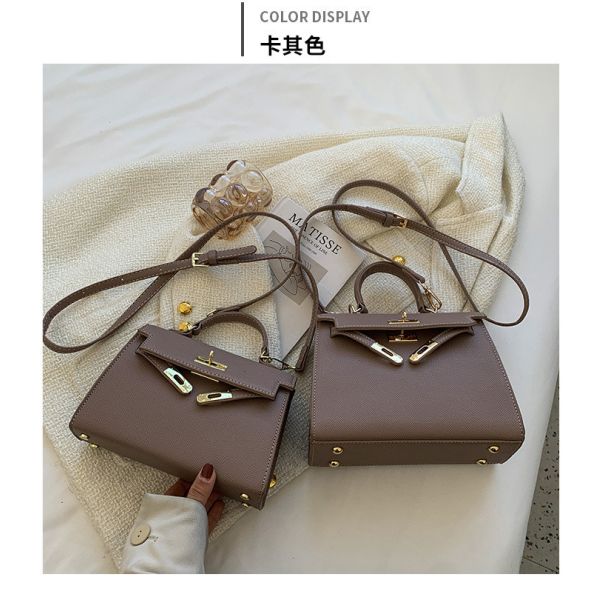 NEW FASHION WINTER TEXTURE WOMEN'S BAG SIMPLE SHOULDER BAG FASHION CROSS-BODY KELLY BAG