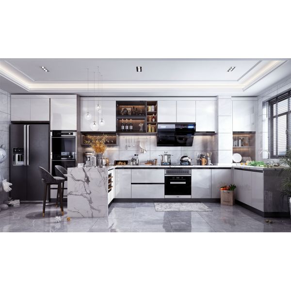 Custom Design Black Solid Wood Shaker Door Cabinet Kitchen Furnitures