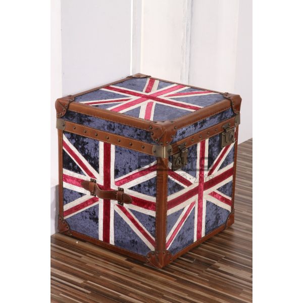 Buy classical old style antique canvas fabric UK flag case furniture at wholesale prices