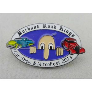 Die Struck Soft Enamel Pin With Iron Material , Black Nickel Plating