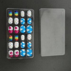 China Customized logo plastic transparent 20 grid nail plastic blister tray with cover on sale