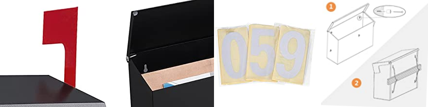 Combination Code Lock Outdoor Wall Hanging Metal Mailbox for Modern Residential Parcel