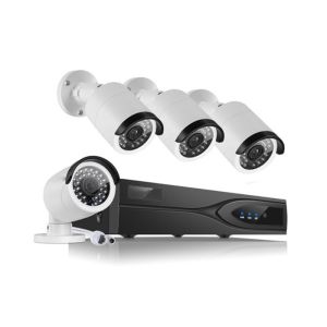 Exterior 4CH PoE IP Camera Kit 8TB HDD 4K HD Output Face Detection Function