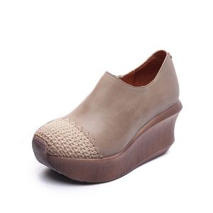 S169 2019 autumn and winter new fashion pointed toe oil wax leather short boots retro art manual increase women's shoes