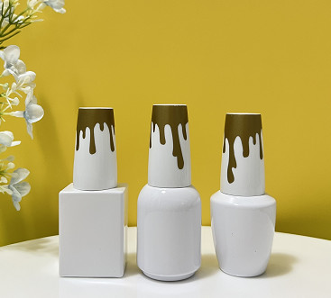 Oem 10ml 15ml Mini Nail Polish Bottles Cosmetics Glass Uv Gel With Brush In Stock