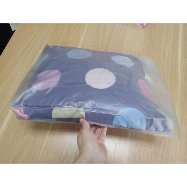 Clear PVC Packaging Bags With Button For Pillow And Four Piece Suit Package
