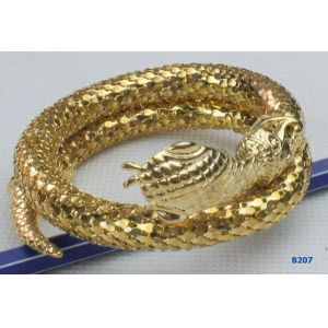 Snake fashion bangles, bronze cuff bracelet with gold plated