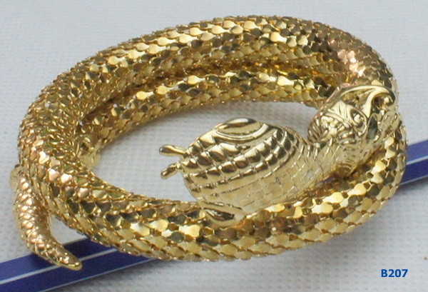 Snake fashion bangles, bronze cuff bracelet with gold plated