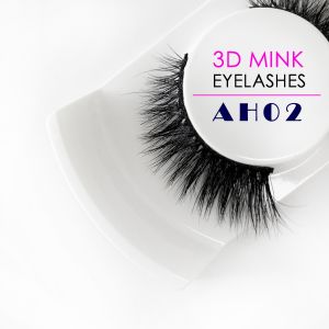 Natural Real Mink Eyelashes Black Color 8 - 27MM Length With Private Label