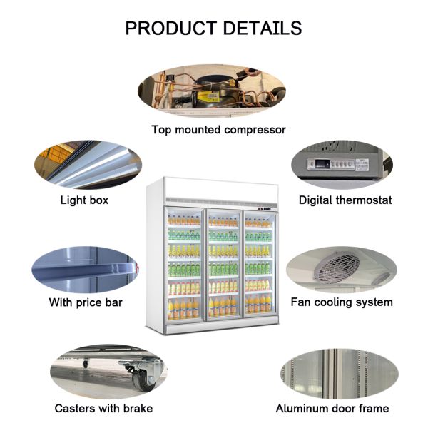 Upright Display Commercial Beverage Cooler Refrigerator