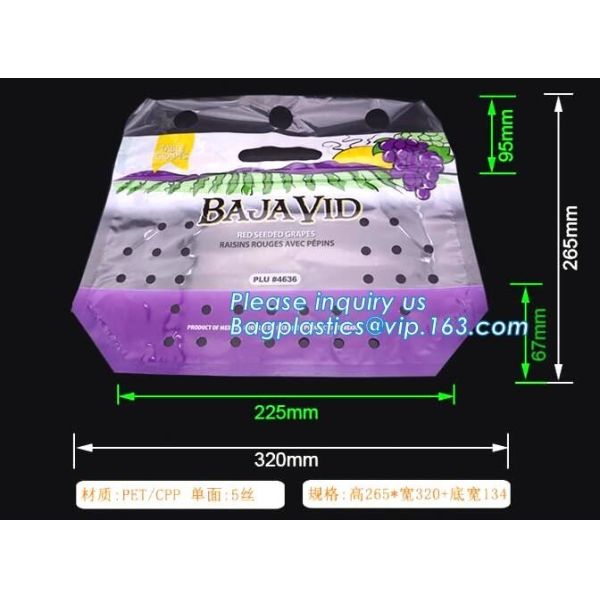 Fruit packaging moistureproof custom slider lock zipper bag, Transparent PVC
