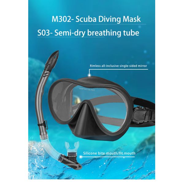 Customized Easybreath Snorkel Mask Diving Goggles And Breathing Tube Set