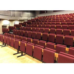 Automatically Tip Up Auditorium Seating Soft Fabric Upholstered Grandstand