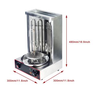 2 Burners Electric Vertical Rotisserie Chicken Broiler for Automatic Meat