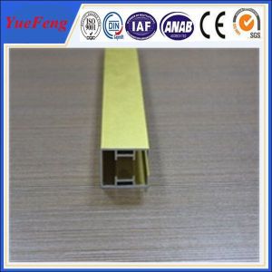 China gold surface AL6063 aluminium profile for rail sections on sale