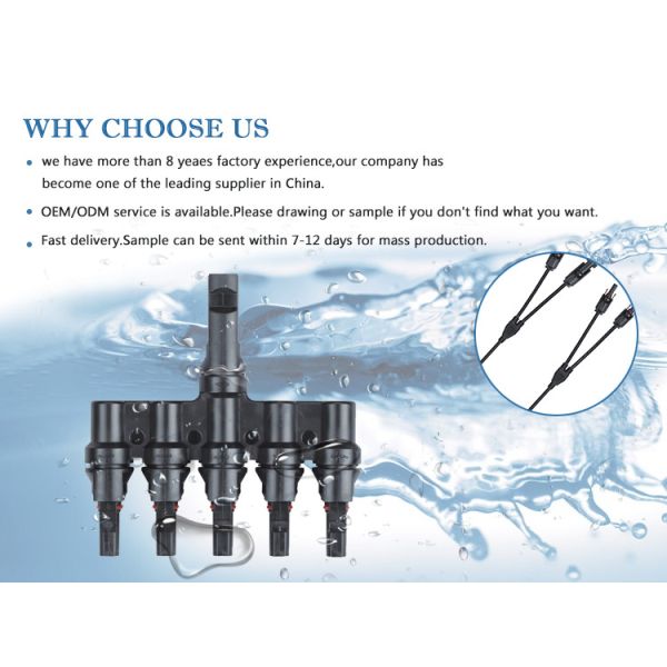 MC4 Solar Photovoltaic Pv Cable Connector With Fuse For Solar System