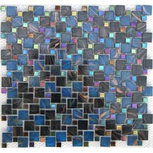 kitchen backsplash tile aluminum mix glass mosaic tile LAR002