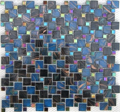 Buy kitchen backsplash tile aluminum mix glass mosaic tile LAR002 at wholesale prices